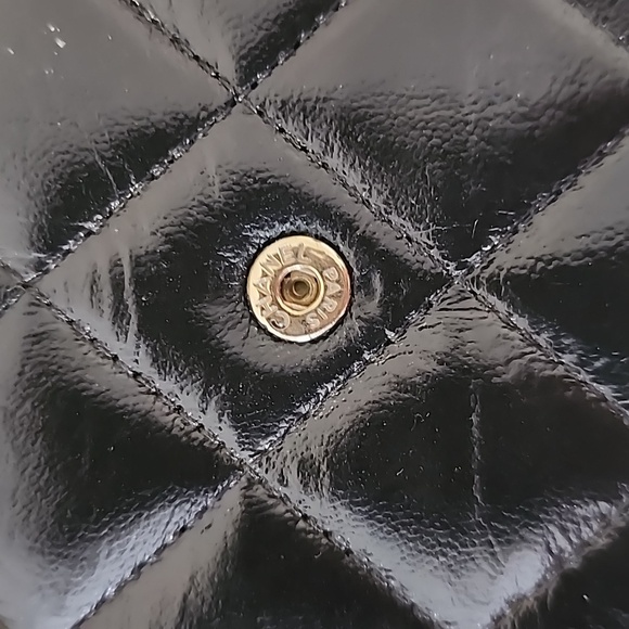 Chanel Matelasse Flap Wallet Black Yellow Lambskin + Entrupy COA - Picture 11 of 16